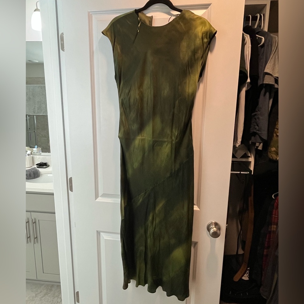 Massimo Dutti Olive Maxi Dress
